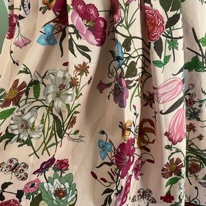 Lao Meng Five Cats Floral A-Line MIDI Dress